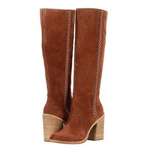 Ugg Maeve Knee High Boots Suede 11 Mahogany Brown